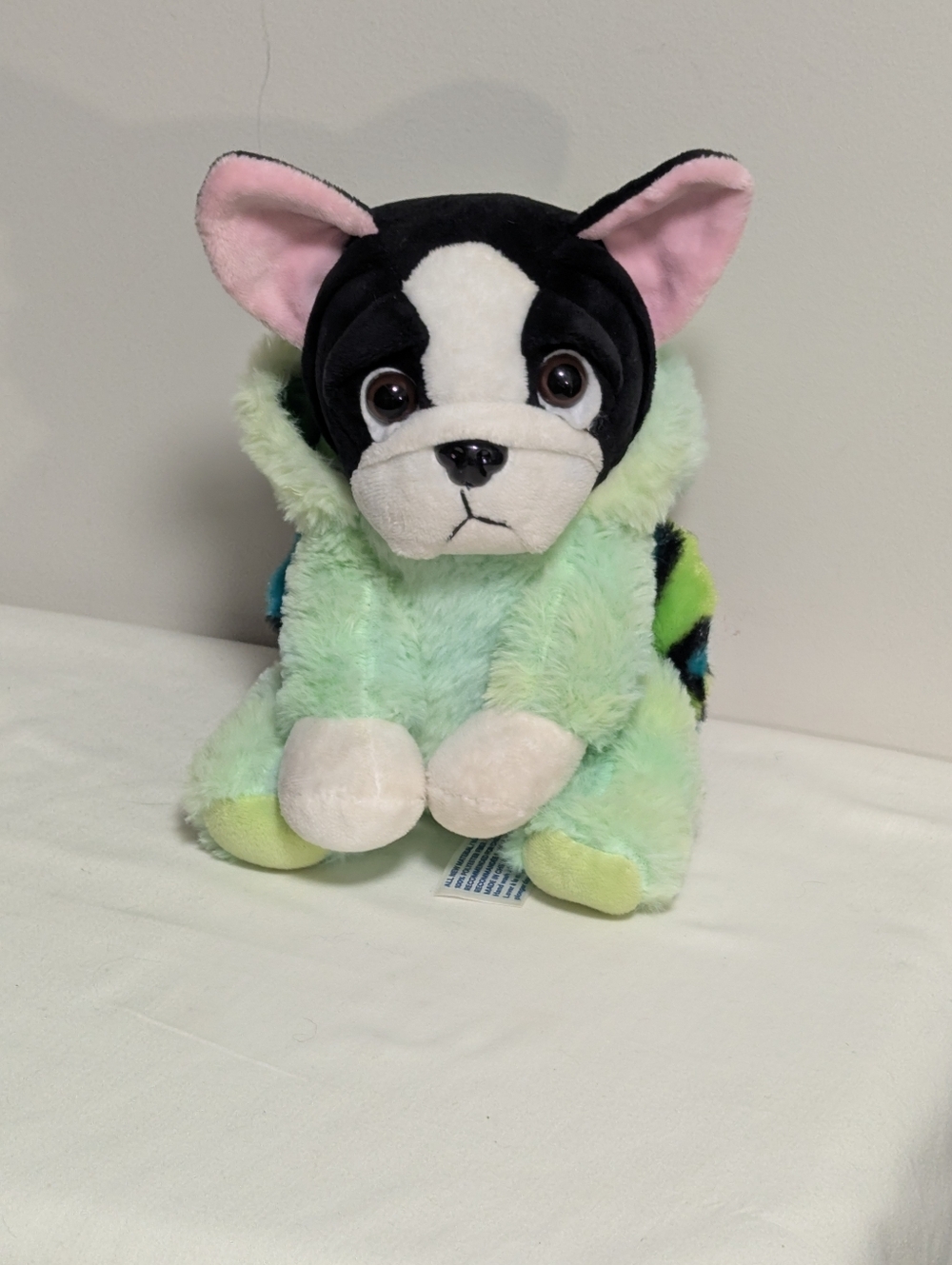 Mastermind Toys Plush Pug  Stuffed Dog Wearing A Turtle Costume.